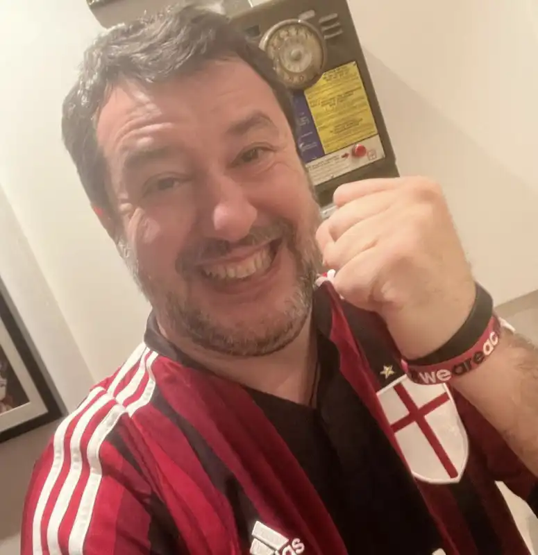 salvini in quarantena esulta per il derby vinto dal milan