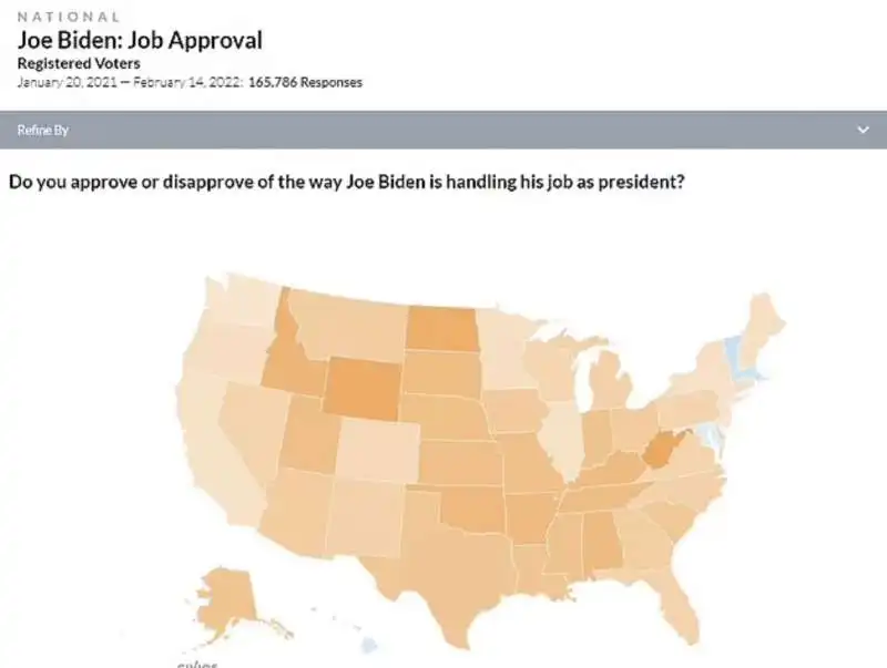 tasso di approvazione del lavoro di joe biden 