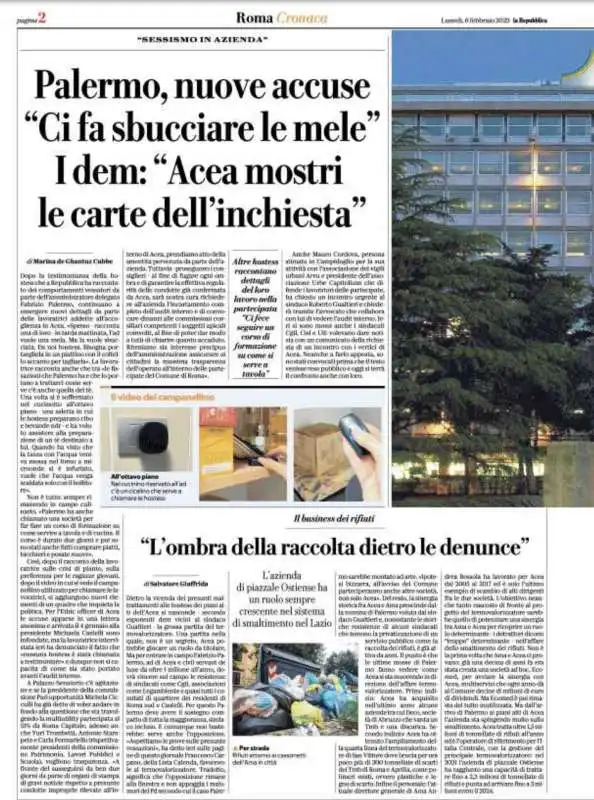 articolo di repubblica roma contro fabrizio palermo   6 febbraio 2023