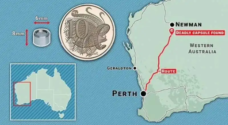 capsula radioattiva ritrovata in australia 