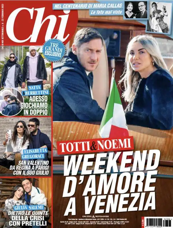 copertina chi   noemi bocchi e francesco totti 