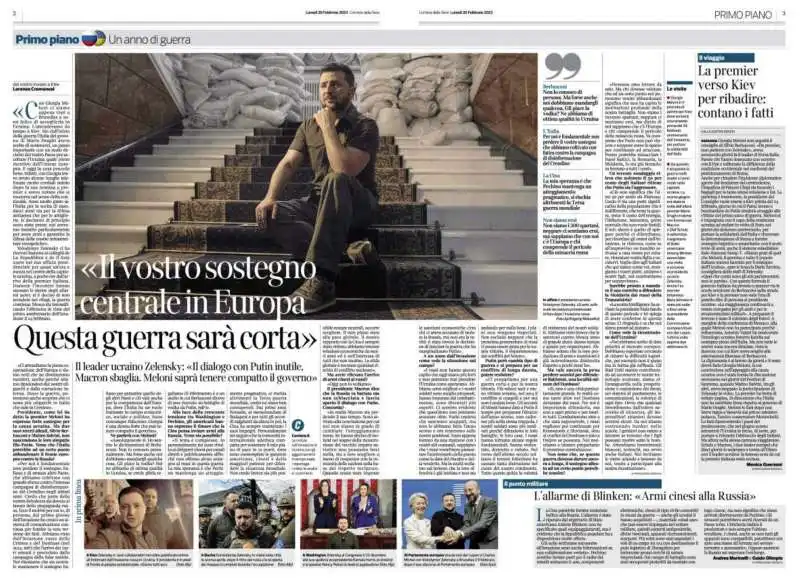 CORRIERE DELLA SERA - INTERVISTA A VOLODYMYR ZELENSKY 