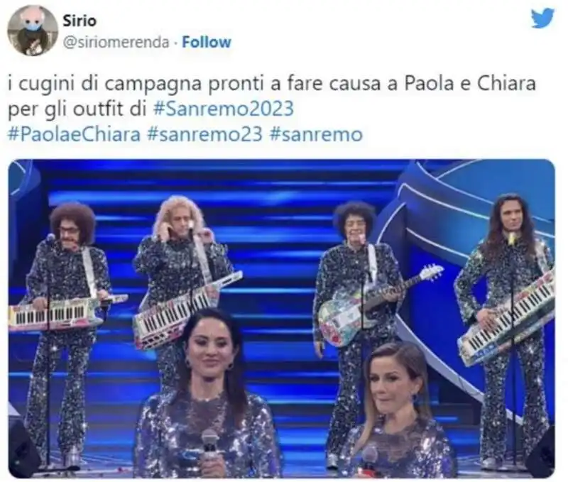 cugini di campagna e apola e chiara meme sanremo 2023   20