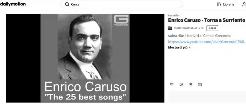 enrico caruso torna a surriento su dailymotion