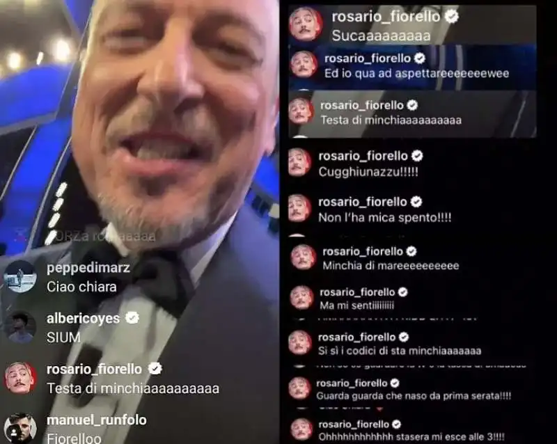 fiorello insulta amadeus su instagram