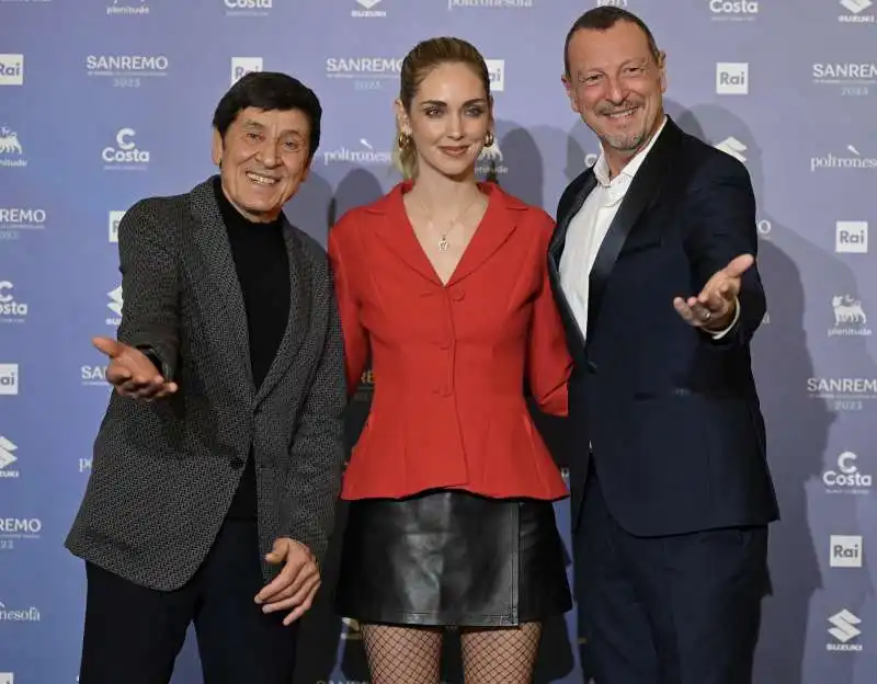 gianni morandi   chiara ferragni   amadeus   sanremo 2023