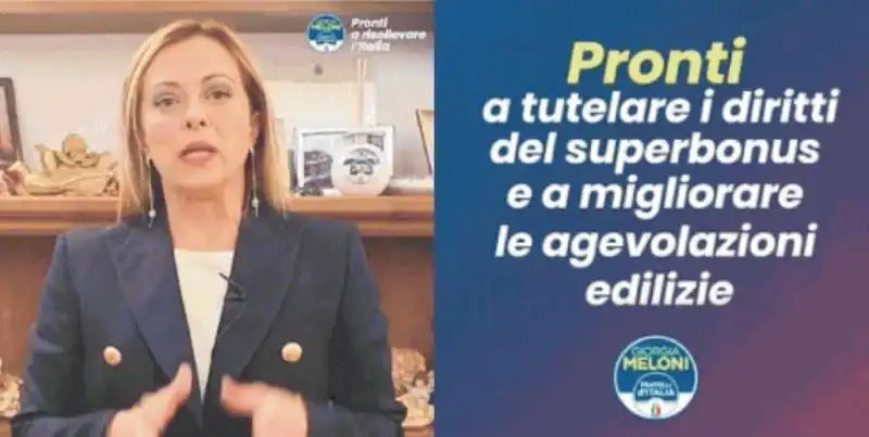 giorgia meloni pronta a tutelare il superbonus video settembre 2022