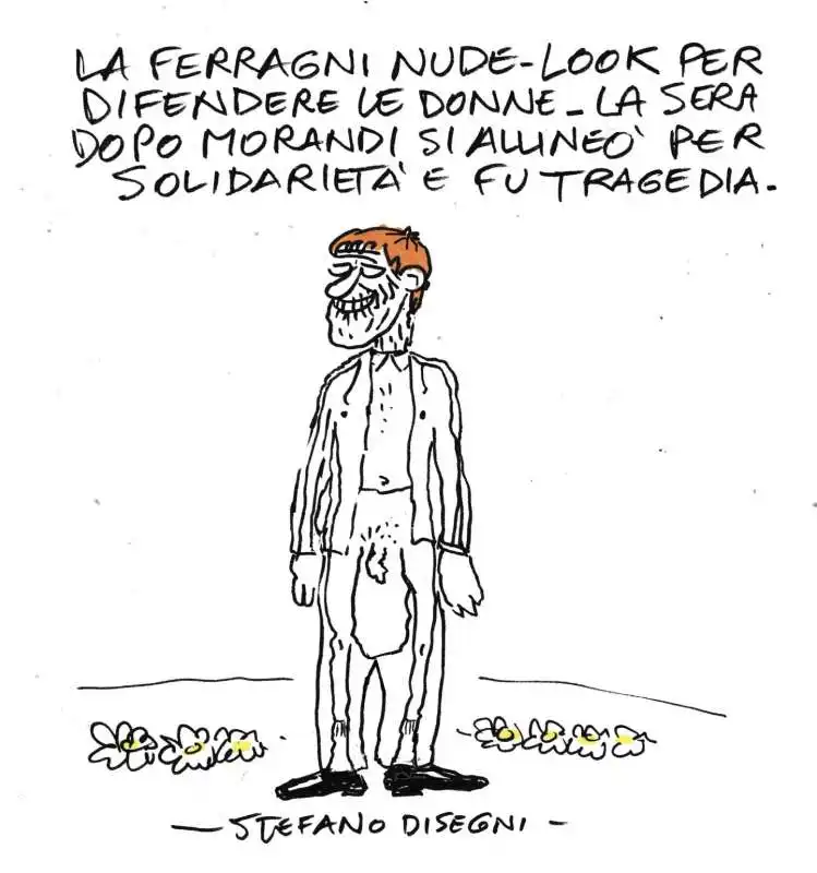 IL NUDE LOOK DI CHIARA FERRAGNI E GIANNI MORANDI - VIGNETTA BY STEFANO DISEGNI