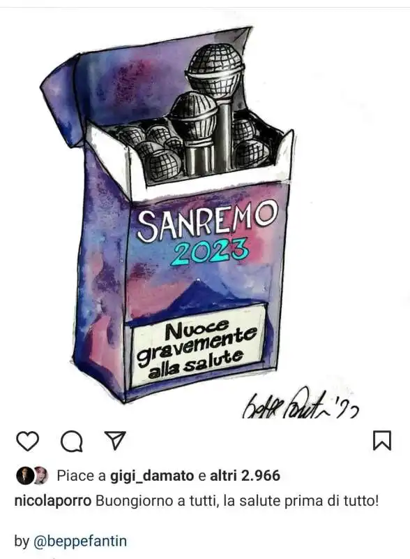 IL POST DI NICOLA PORRO SU SANREMO