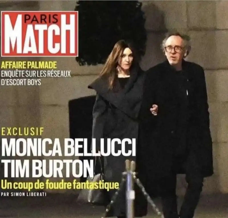 monica bellucci tim burton   copertina paris match 