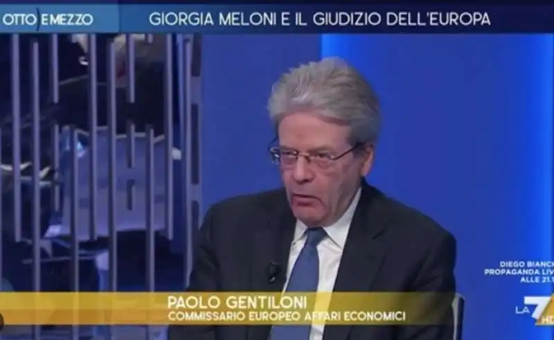 pallo gentiloni a otto e mezzo 