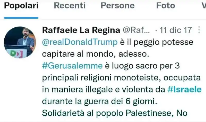 POST ANTISEMITA DI RAFFAELE LA REGINA