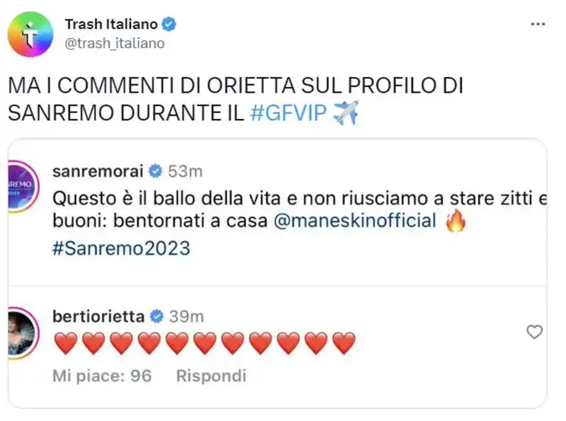 tweet sulla terza serata di sanremo   3