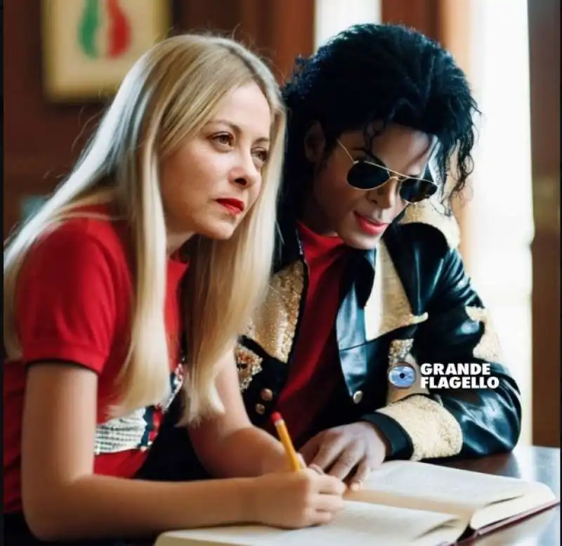 giorgia meloni impara l'inglese con michael jackson - meme il grande flagello