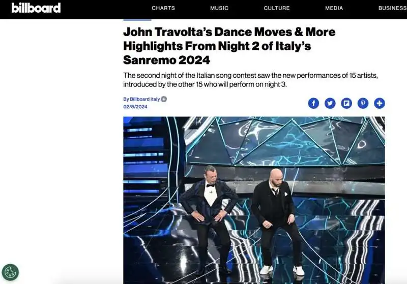 il ballo del qua qua di john travolta a sanremo finisce sui giornali internazionali 2