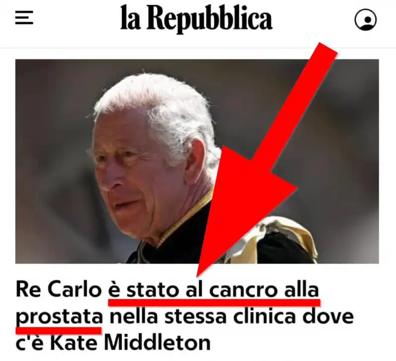 la repubblica  re carlo e stato al cancro