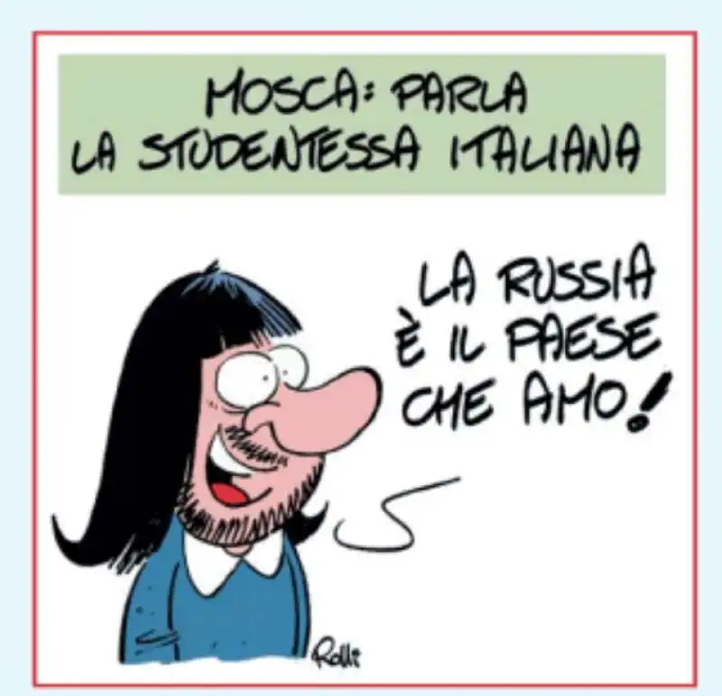 la studentessa italiana di mosca    vignetta by rolli   il giornalone   la stampa 