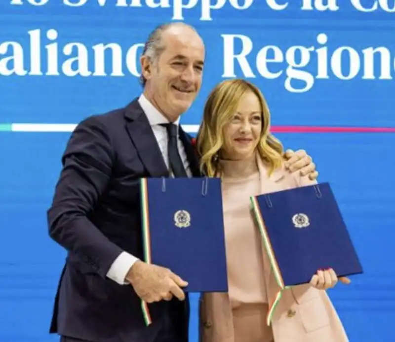 LUCA ZAIA E GIORGIA MELONI