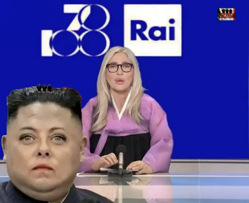 meme - giorgia meloni come kim jong un e mara venier 