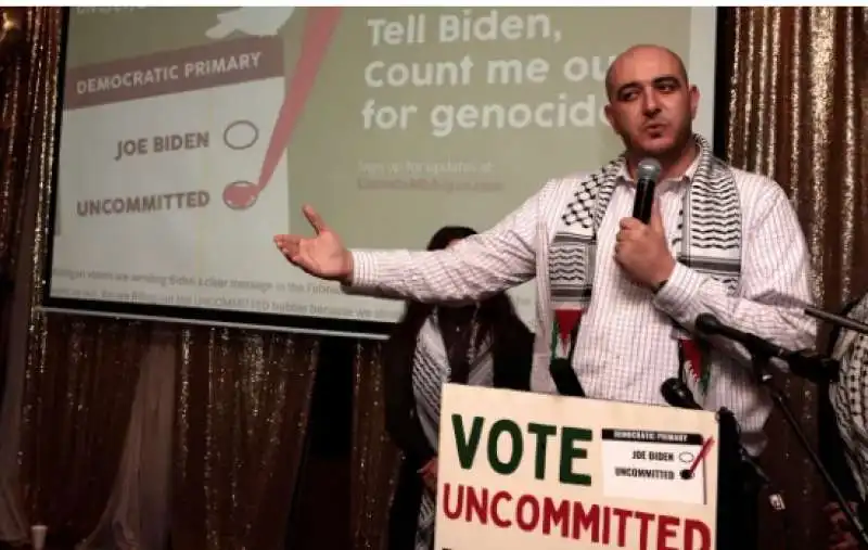 protesta in michigan contro il sostegno di biden a israele