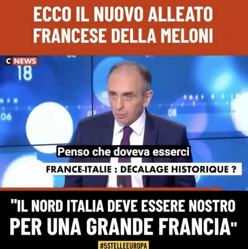 QUANDO ERIC ZEMMOUR VOLEVA ANNETTERE IL NORD ITALIA