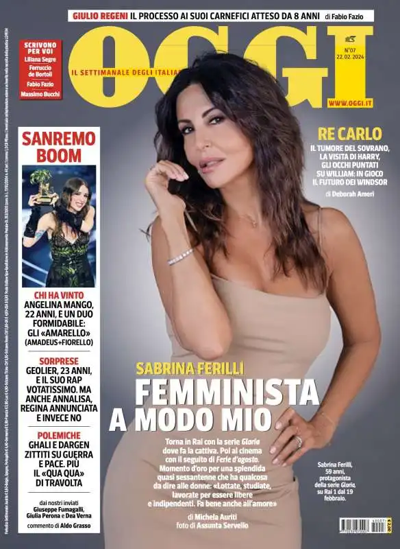 SABRINA FERILLI - COPERTINA OGGI 14-21 FEBBRAIO 2024