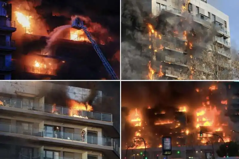 valencia   incendio distrugge un palazzo di 14 piani   6