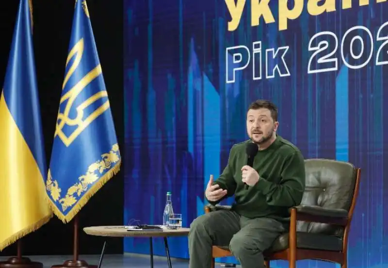 VOLODYMYR ZELENSKY - FORUM UKRAINE YEAR 2024 - CONFERENZA STAMPA.   