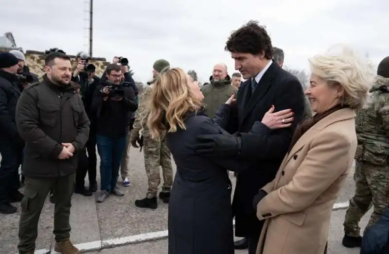 volodymyr zelensky   giorgia meloni   justin trudeau   ursula von der leyen 