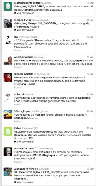 REAZIONI TWITTER ANDREA ROMANO DAGOSPIA 