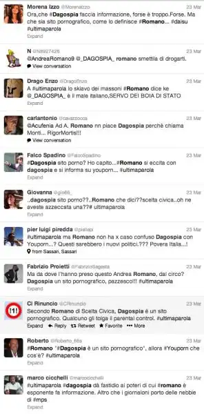 REAZIONI TWITTER ANDREA ROMANO DAGOSPIA 