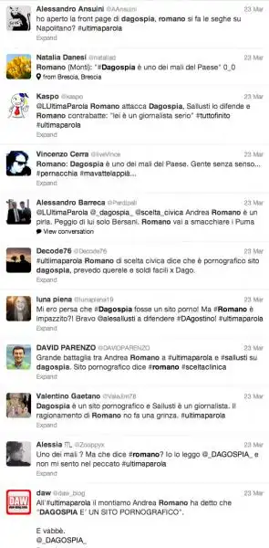 REAZIONI TWITTER ANDREA ROMANO DAGOSPIA 