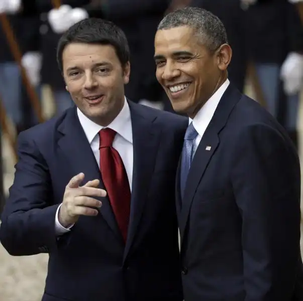 MATTEO RENZI E BARACK OBAMA FOTO LAPRESSE 