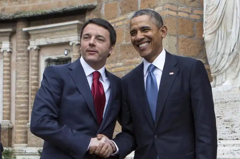 MATTEO RENZI E BARACK OBAMA FOTO LAPRESSE 