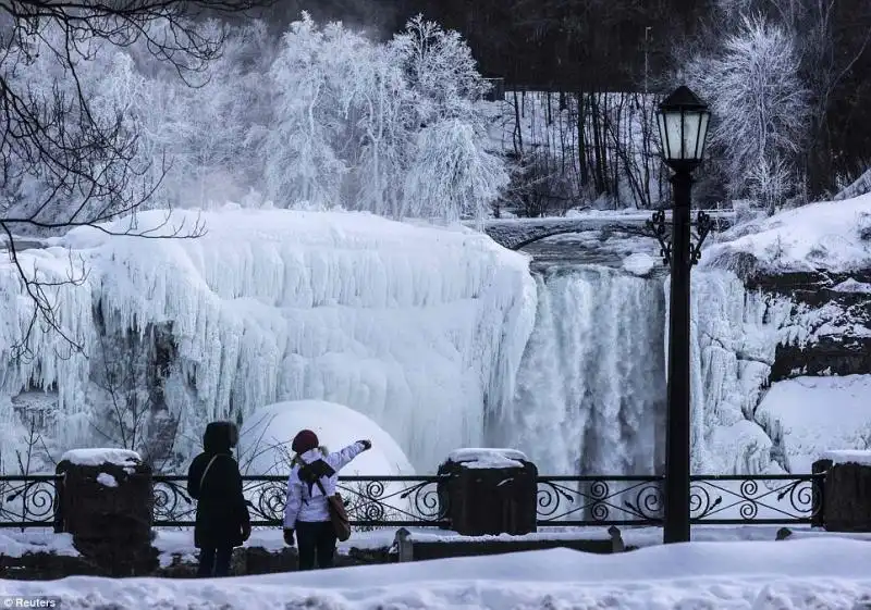 A gennaio le cascate erano gelare dal vortice polare 