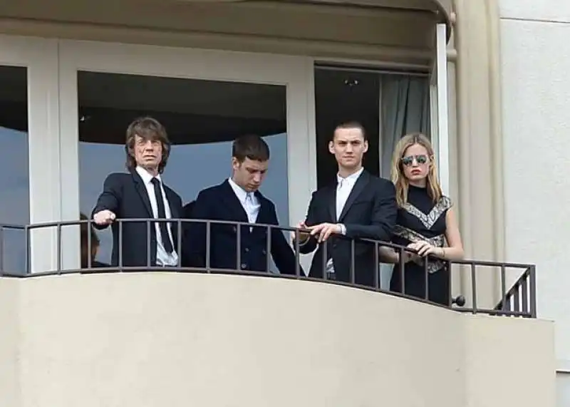 Mick Jagger e dei figli James Gabriel e Georgia May 