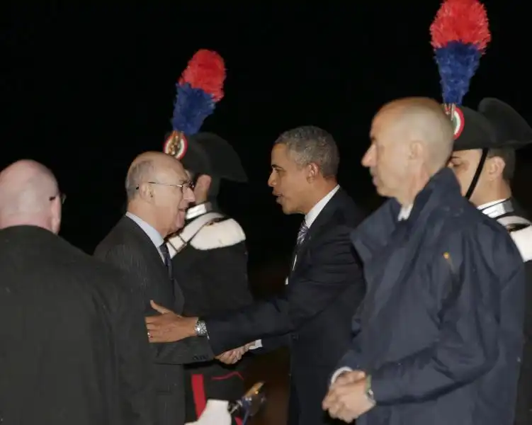 OBAMA ARRIVA A FIUMICINO FOTO LAPRESSE 