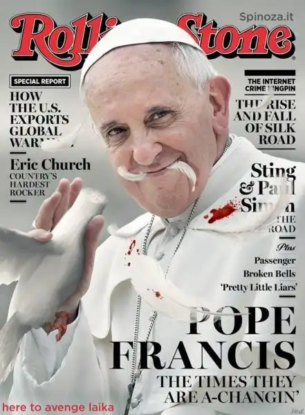 ROLLING STONE PAPA FRANCESCO CON LA COLOMBA