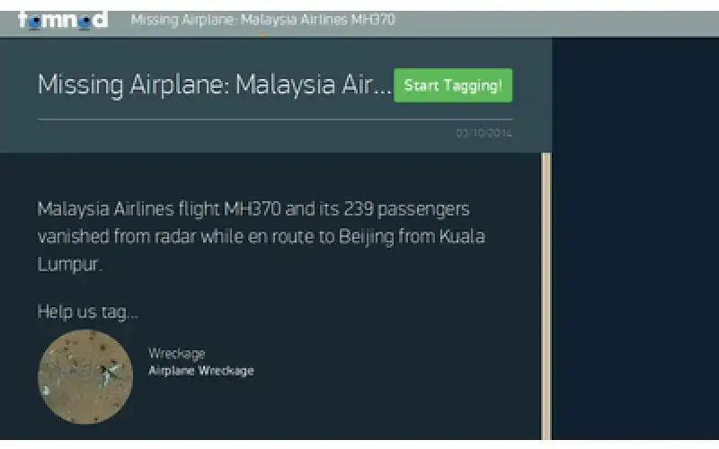 VOLO MALESE youfeed con tomnod anche il popolo del web cerca il volo mh della malaysia airlines scomparso 