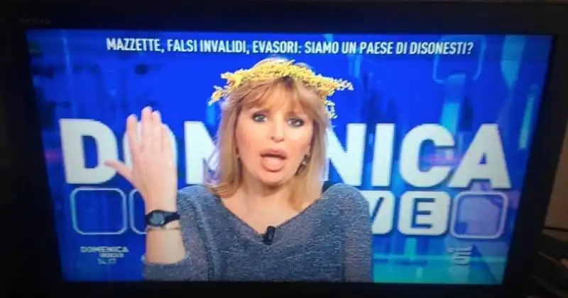 alessandra mussolini a domenica live con didascalia by assia von neumann