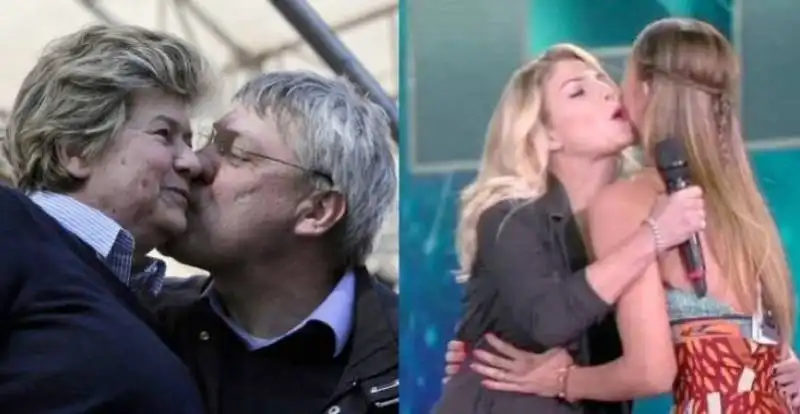 bacio di landini e camusso come emma marrone e belen rodriguez