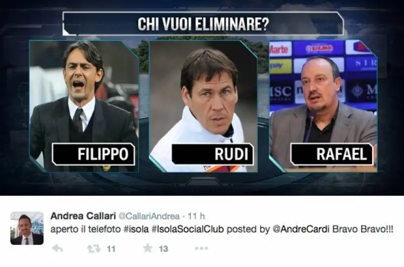 chi vuoi eliminare allenatori