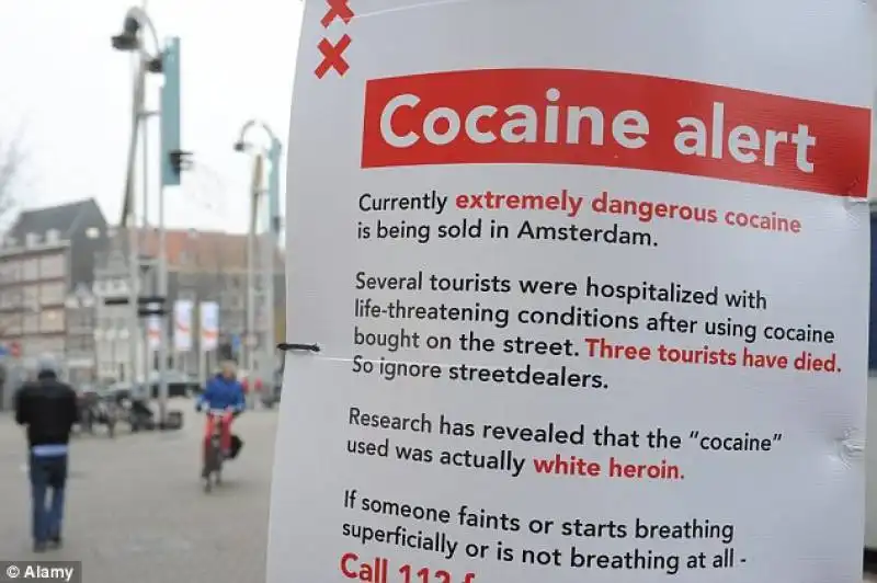 cocaina pericolosa  venduta ad amsterdam 