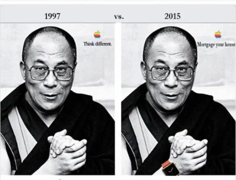 dalai lama con il nuovo apple watch