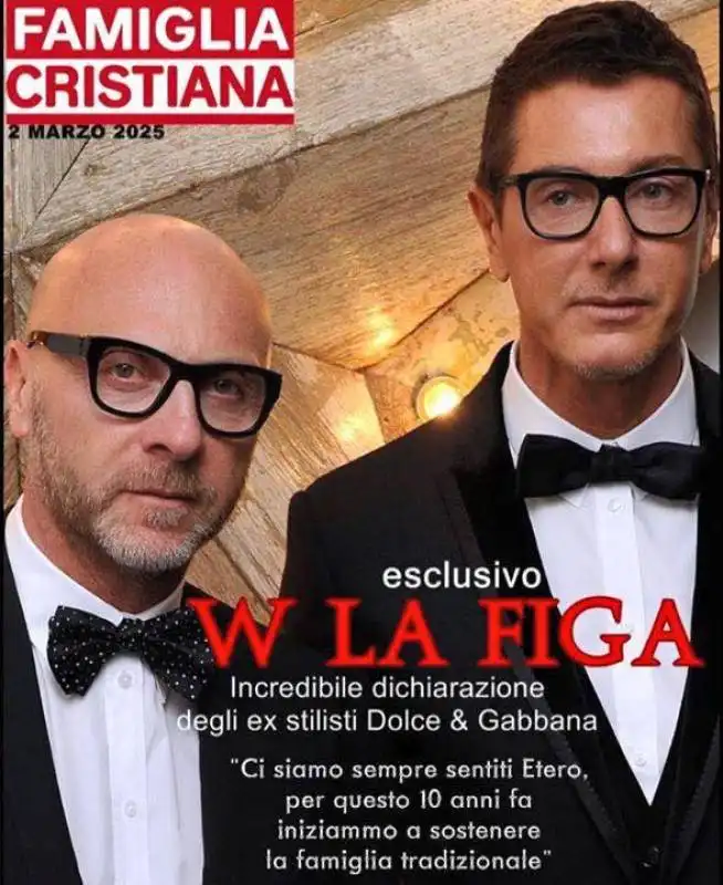 famiglia cristiana del 2025 dolce e gabbana viva la figa