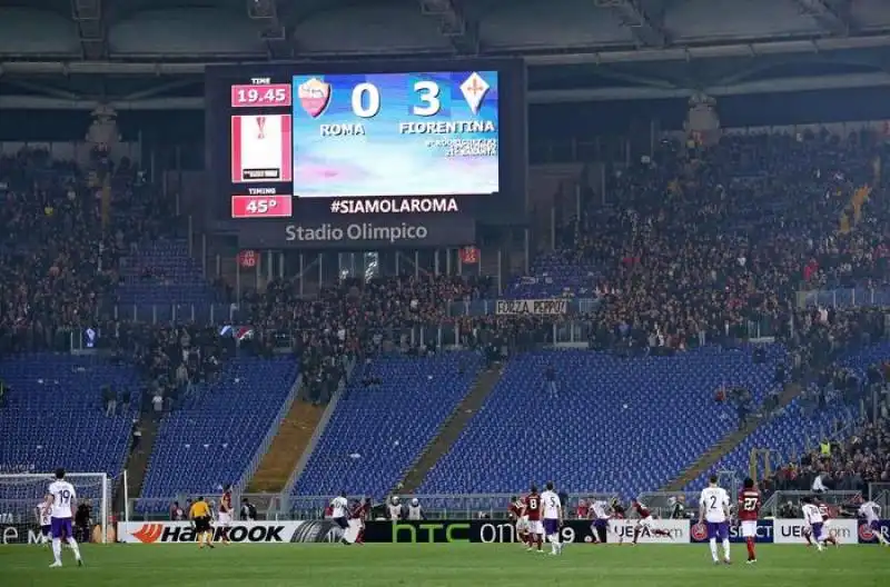 roma fiorentina curva vuota