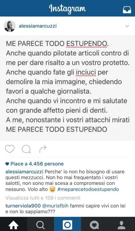 alessia marcuzzi svelena su instagram sull isola