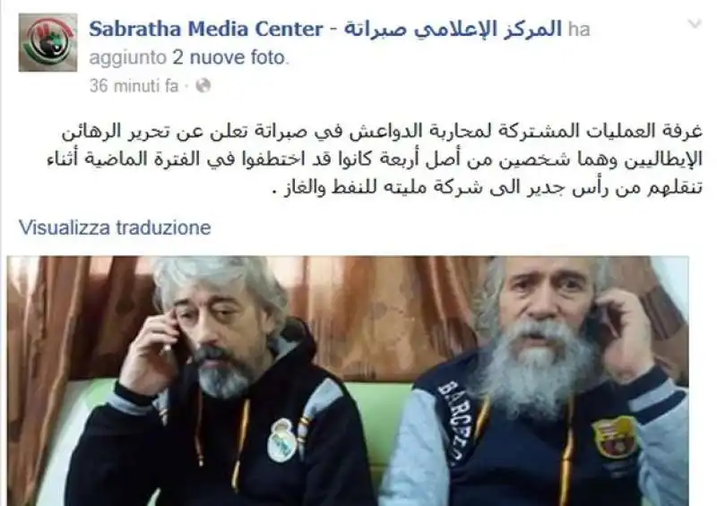 I DUE TECNICI DELLA BONATTI RAPITI IN LIBIA - GINO POLLICARDO E FILIPPO CALCAGNO