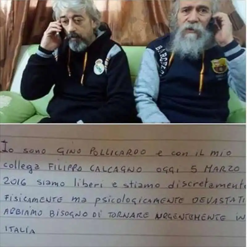 I DUE TECNICI DELLA BONATTI RAPITI IN LIBIA - GINO POLLICARDO E FILIPPO CALCAGNO