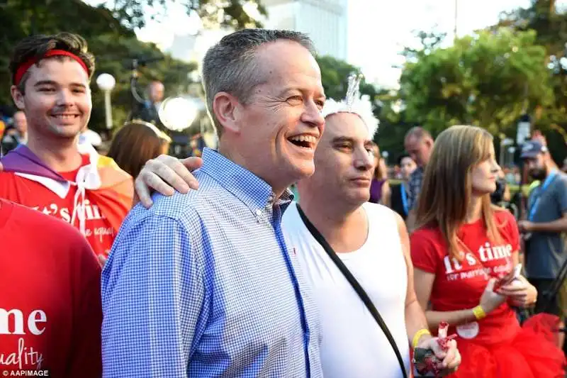 il leader bill shorten al mardi gras di sydney